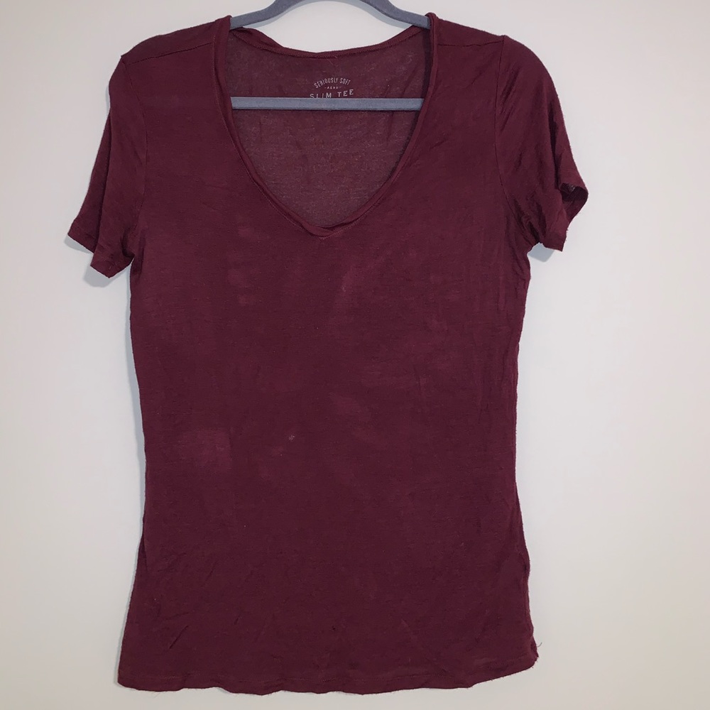 Burgundy vneck